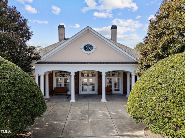 entrance to property with french doors