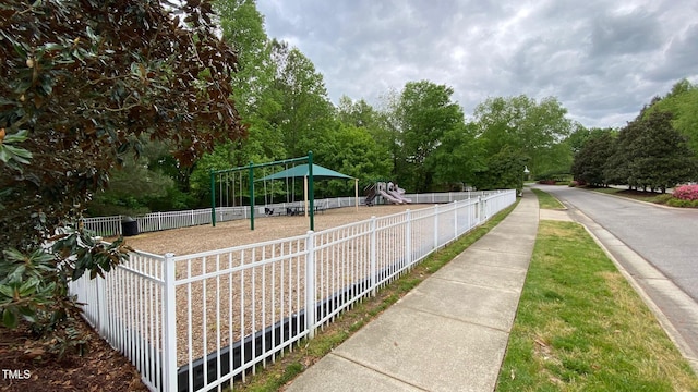 exterior space featuring a playground