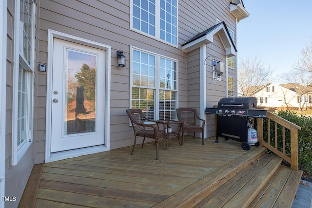 deck with area for grilling