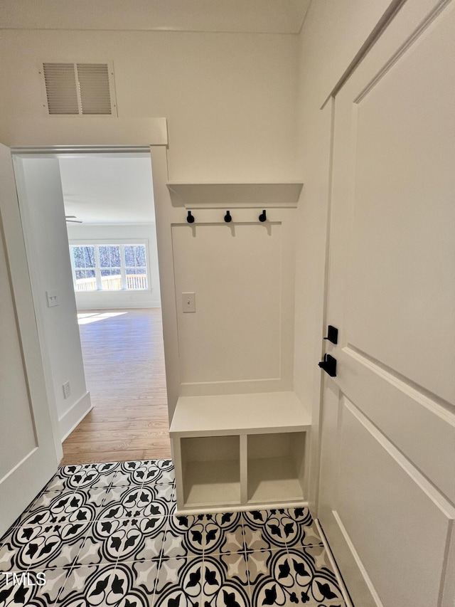 mudroom featuring hardwood / wood-style floors