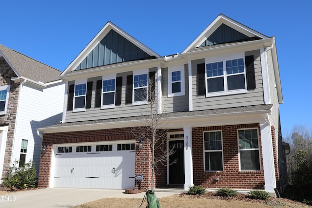 view of front of property featuring a garage