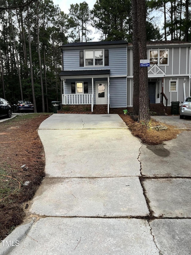 front facade with covered porch