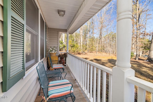 balcony featuring a porch