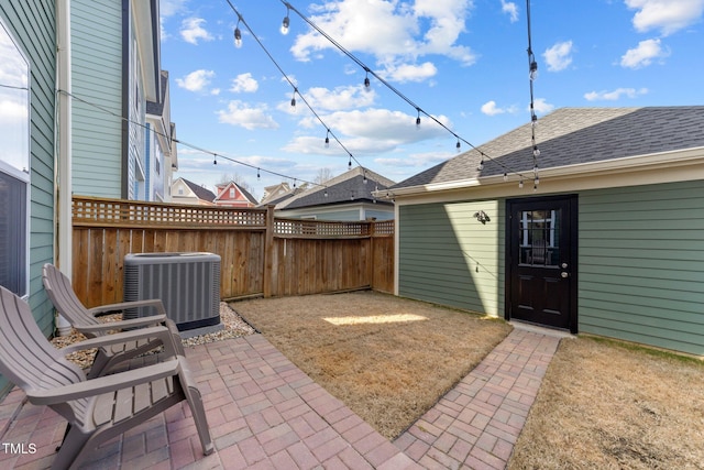 view of patio / terrace with central AC unit