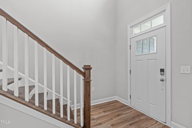 entryway with light wood-type flooring