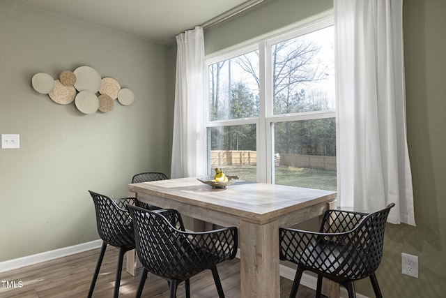 dining room featuring wood-type flooring