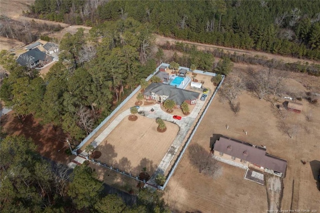 5304 Pineview Rd, Lumberton, NC 28360 - aerial view of property and surrounding area with a heavily wooded area