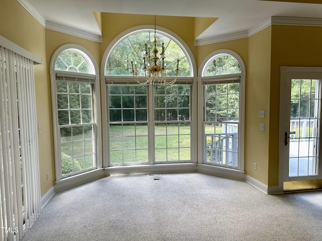 2934 Appaloosa Ct, Graham, NC 27253 - unfurnished sunroom featuring plenty of natural light and a chandelier