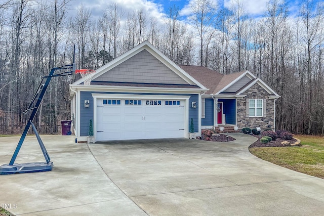 craftsman-style house featuring a garage