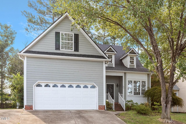 view of front property with a garage