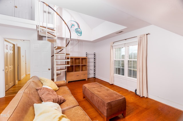 living room featuring hardwood / wood-style floors