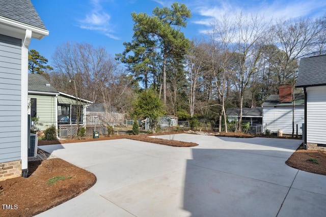 view of patio with central AC unit