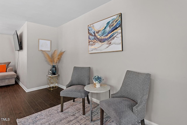 sitting room featuring hardwood / wood-style flooring