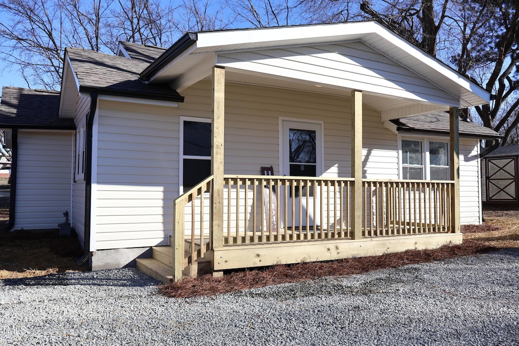 exterior space with a porch