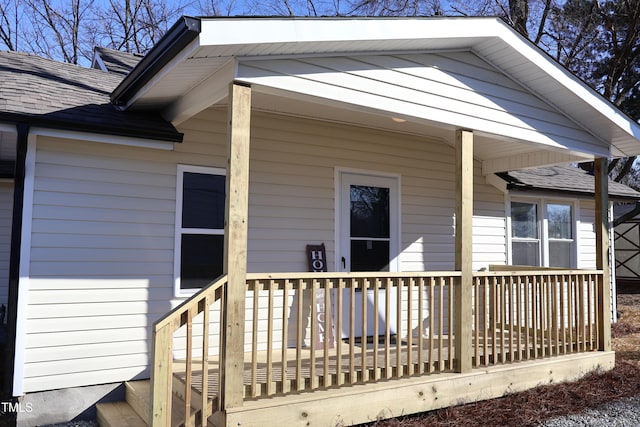 entrance to property with a porch