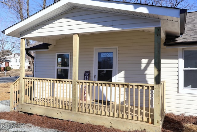 exterior space with covered porch