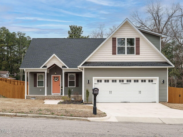 view of front facade featuring a garage