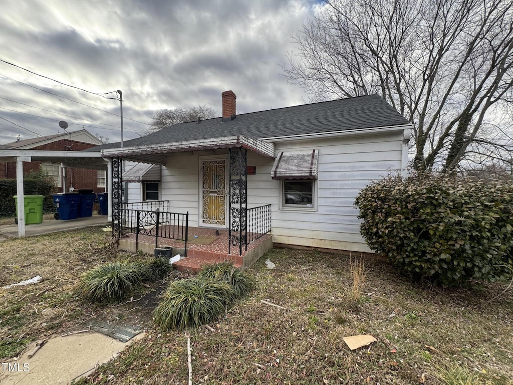 view of bungalow-style home