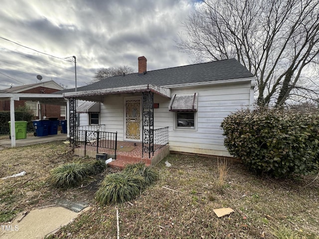 view of bungalow-style home