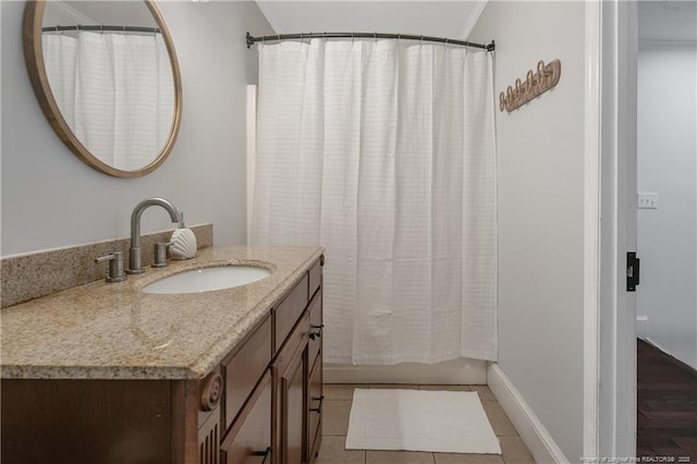 bathroom featuring vanity and tile patterned floors