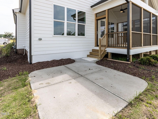 1813 Bright Lantern Way, Wendell, NC 27591 - entrance to property with ceiling fan and a patio