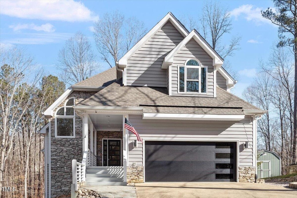 view of front of house with a garage