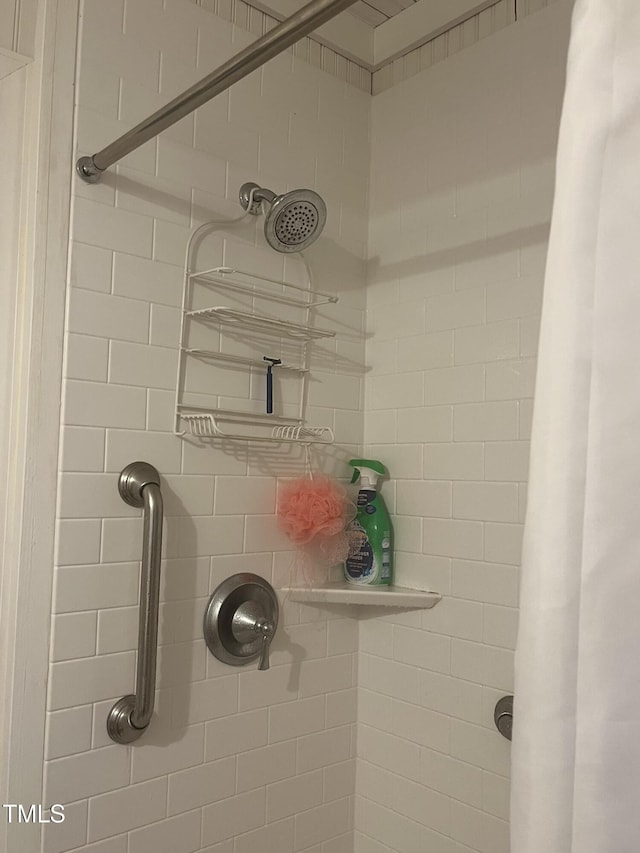 room details with a shower with curtain