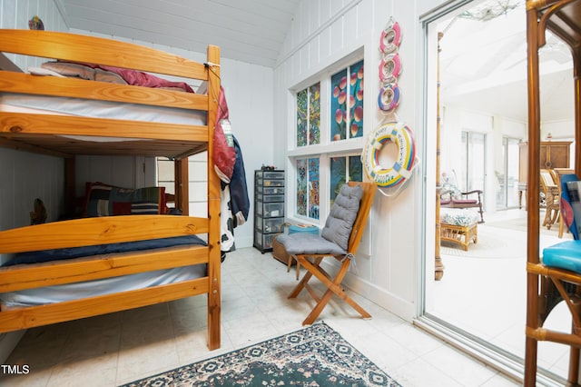 bedroom with vaulted ceiling