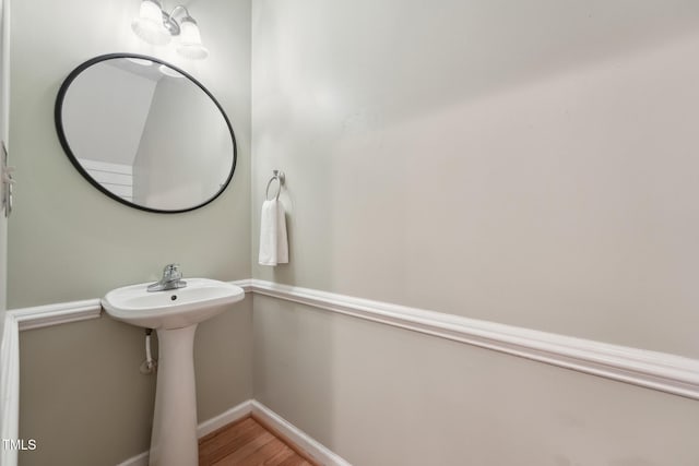 bathroom featuring hardwood / wood-style flooring