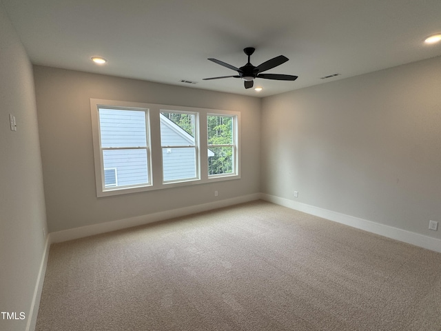 118 Sanderway Dr, Chapel Hill, NC 27516 - carpeted empty room with ceiling fan and recessed lighting