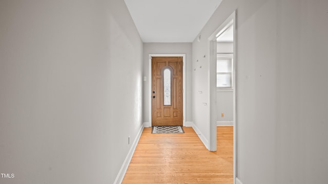 foyer featuring light hardwood / wood-style floors