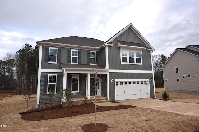 craftsman-style home with a garage