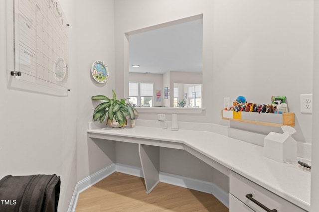 bathroom featuring wood-type flooring