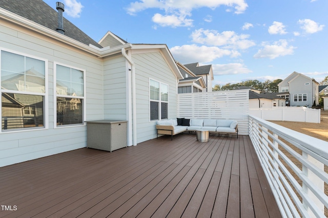 deck featuring an outdoor living space