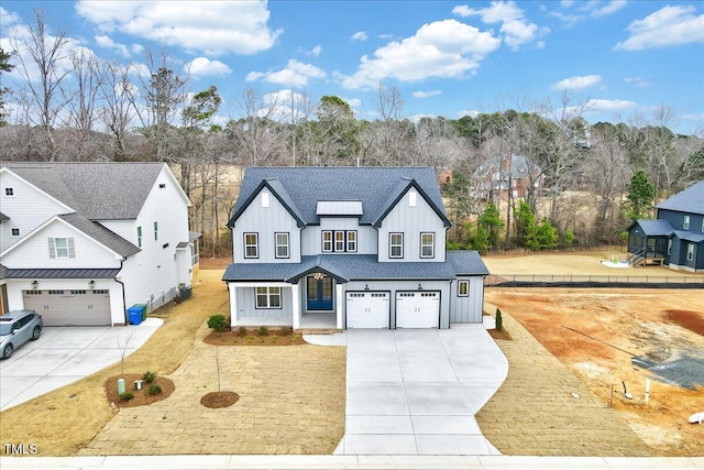 view of front of house with a garage