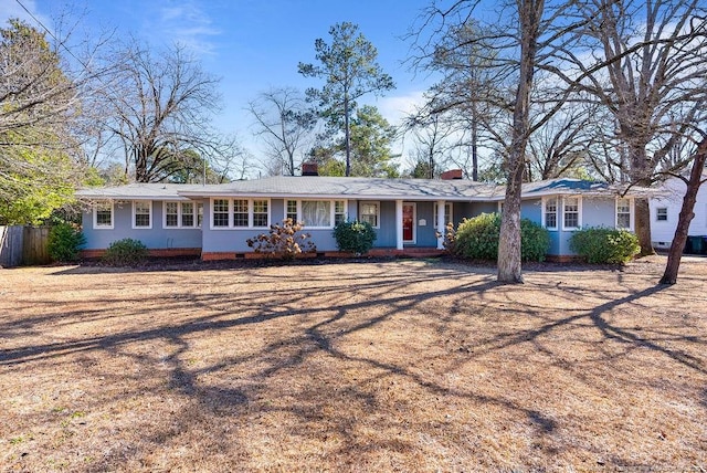 view of single story home