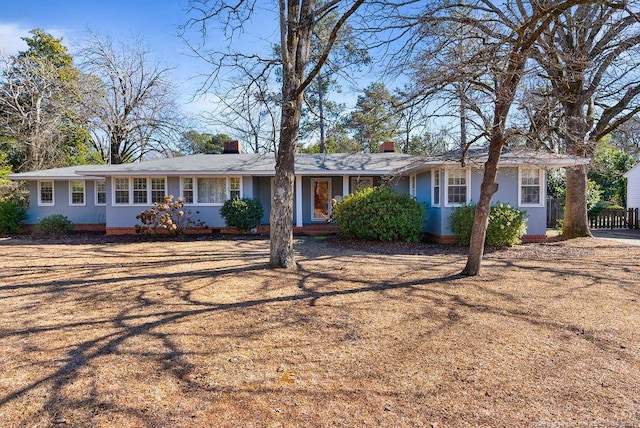 view of single story home