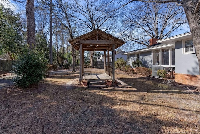 view of yard featuring a gazebo