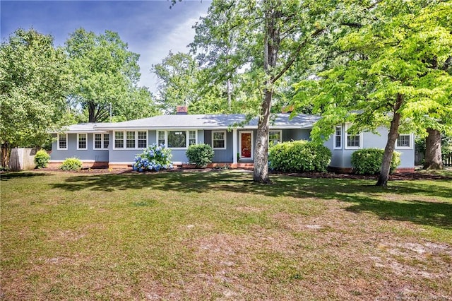 509 Vista Dr, Fayetteville, NC 28305 - single story home featuring a front yard and a chimney