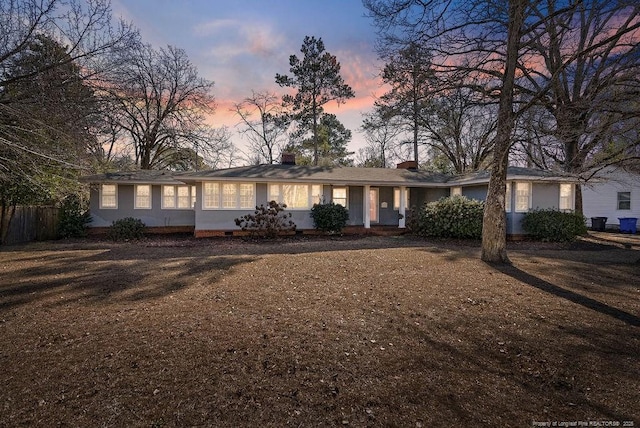 509 Vista Dr, Fayetteville, NC 28305 - ranch-style home with fence and a chimney