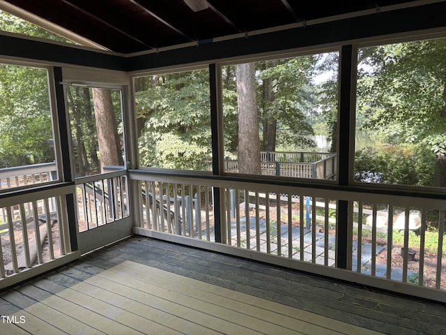 view of unfurnished sunroom
