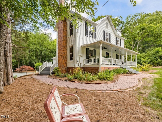 967 Bynum Rd, Pittsboro, NC 27312 - view of front of property featuring a porch and a ceiling fan