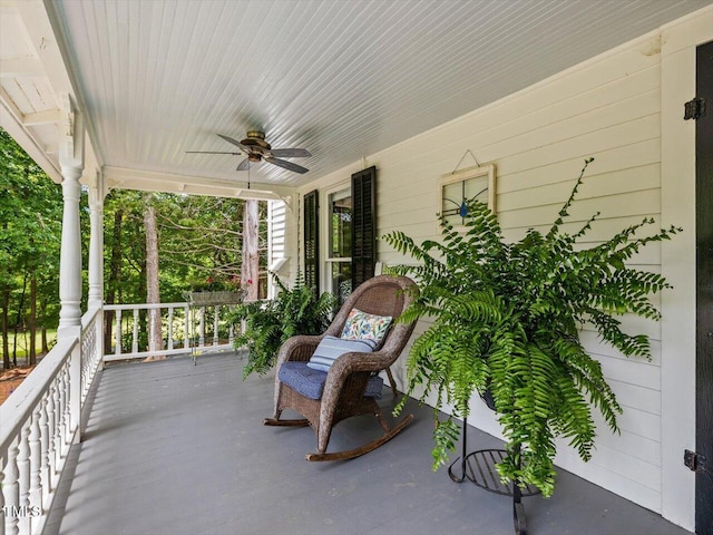 967 Bynum Rd, Pittsboro, NC 27312 - covered porch with a ceiling fan