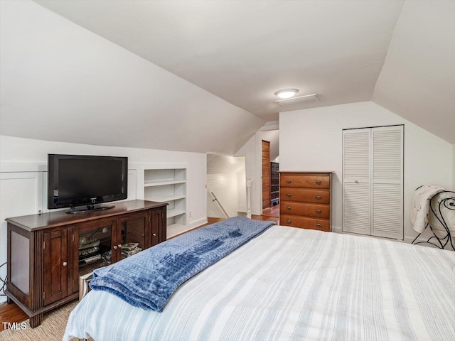 967 Bynum Rd, Pittsboro, NC 27312 - bedroom with lofted ceiling and a closet