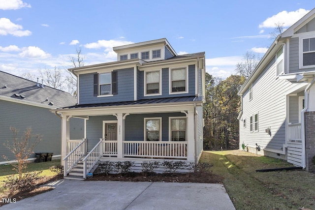 view of front of property featuring a porch