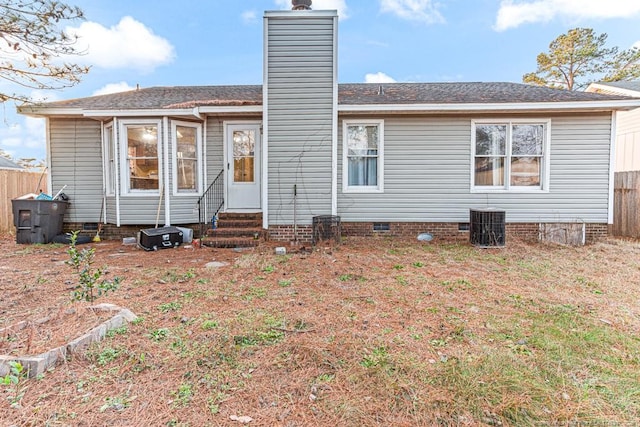 view of front of home with cooling unit