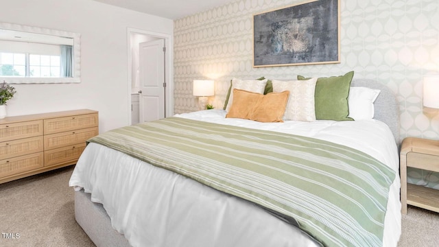 165 Holton St, Smithfield, NC 27577 - carpeted bedroom with wallpapered walls