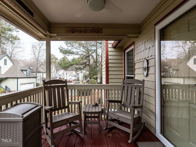 deck with ceiling fan