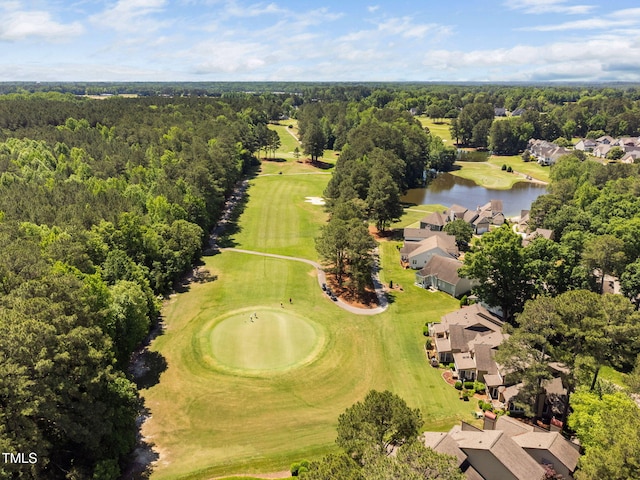 5101 Hogans Way, Clayton, NC 27520 - aerial view of residential area featuring a large body of water and a golf club