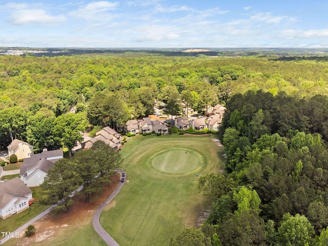 5101 Hogans Way, Clayton, NC 27520 - aerial overview of property's location featuring a forest, nearby suburban area, and a local golf course